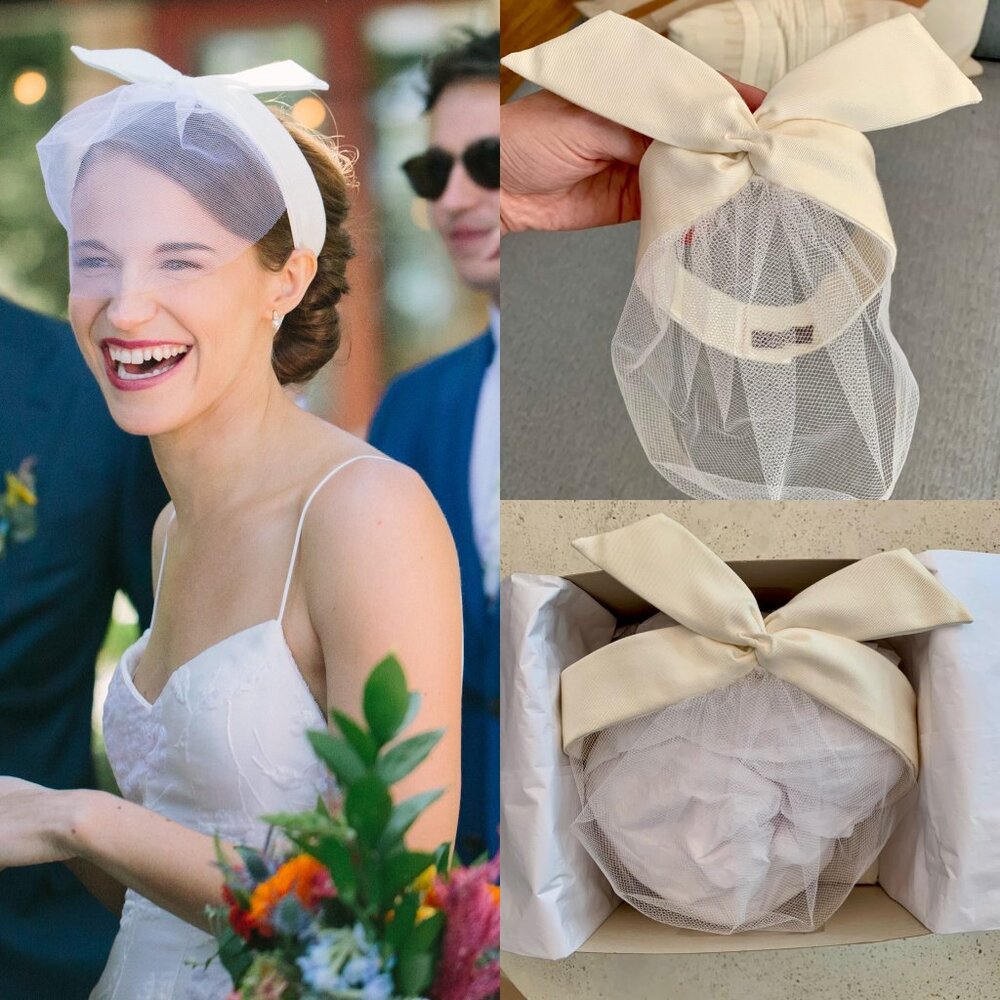 Lela Rose Cream Bow Hair Accessory